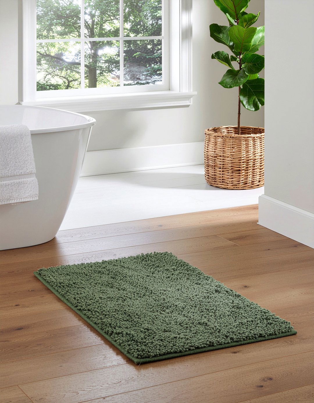 Green bathroom rug - 30 forest green bathroom ideas