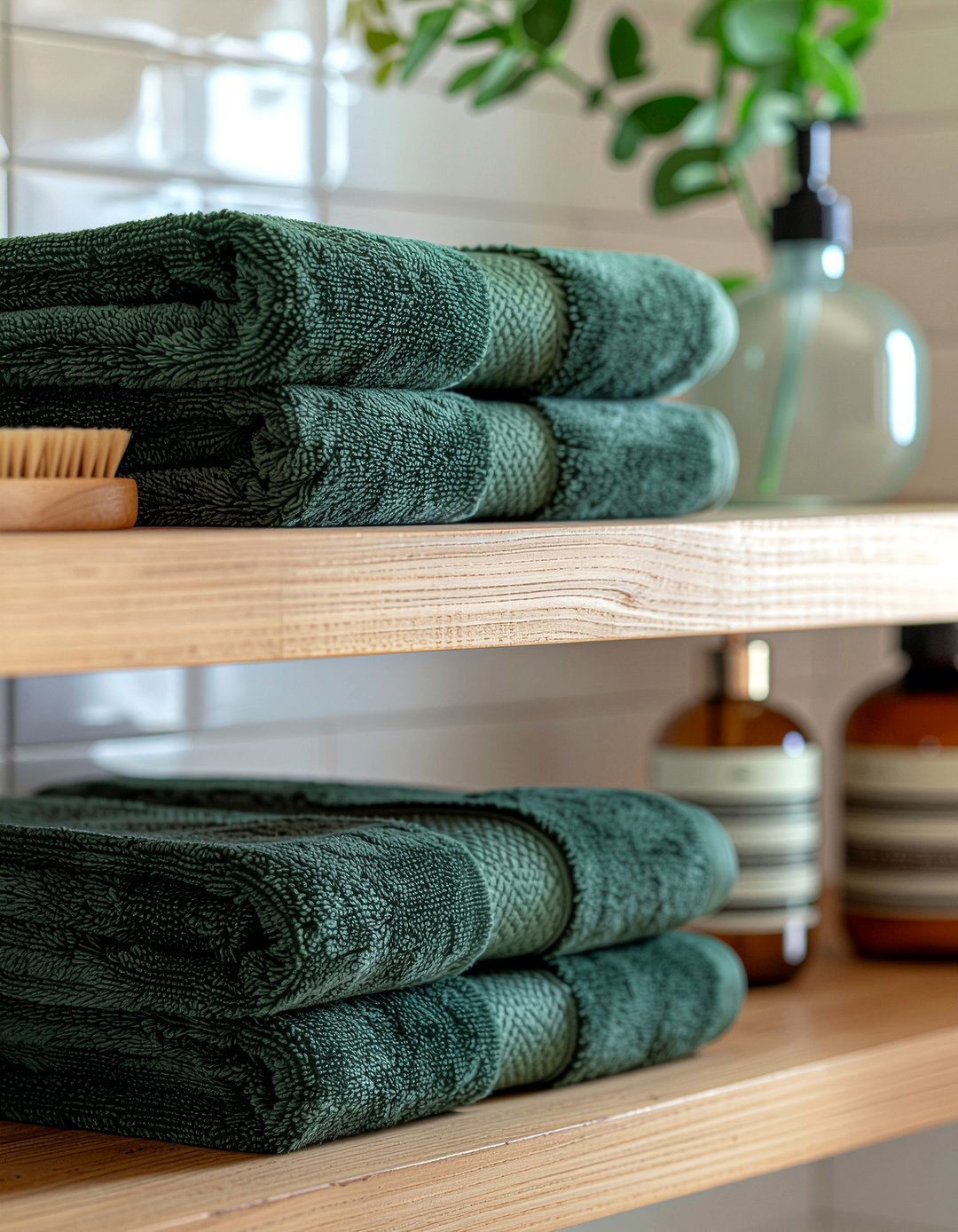 Green bathroom towels - 30 forest green bathroom ideas