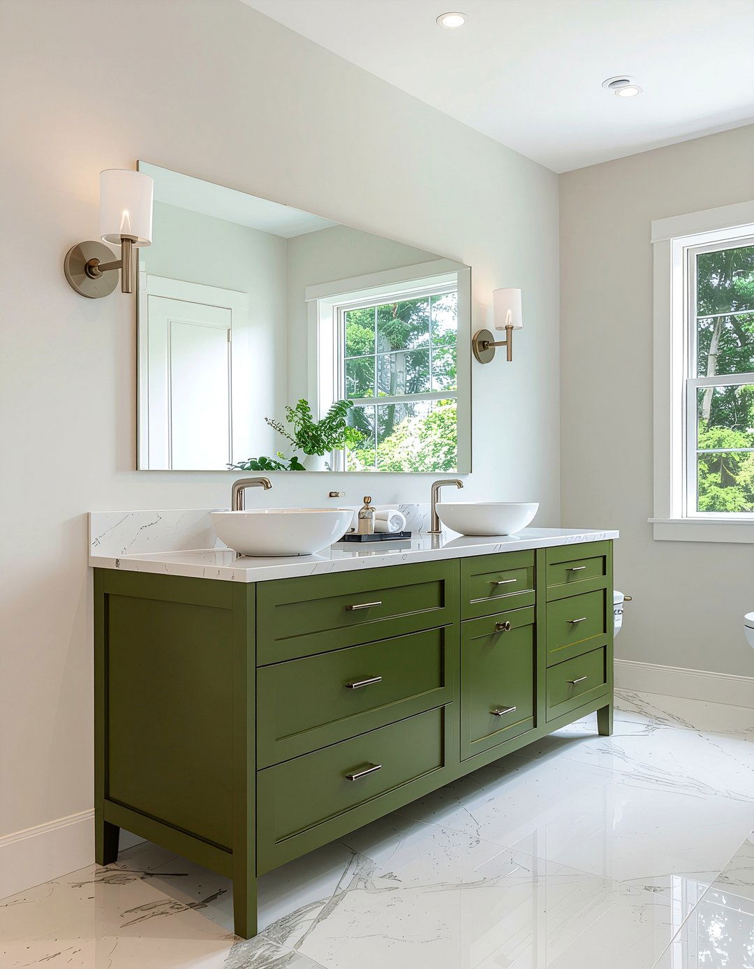 Green bathroom vanity - 30 cool green bathroom ideas