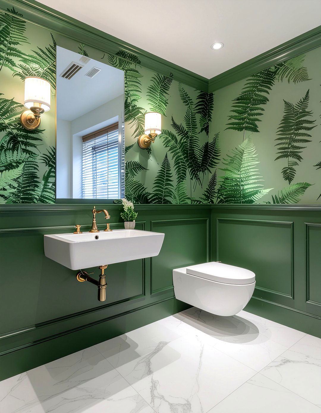 Green bathroom wallpaper - 30 cool green bathroom ideas
