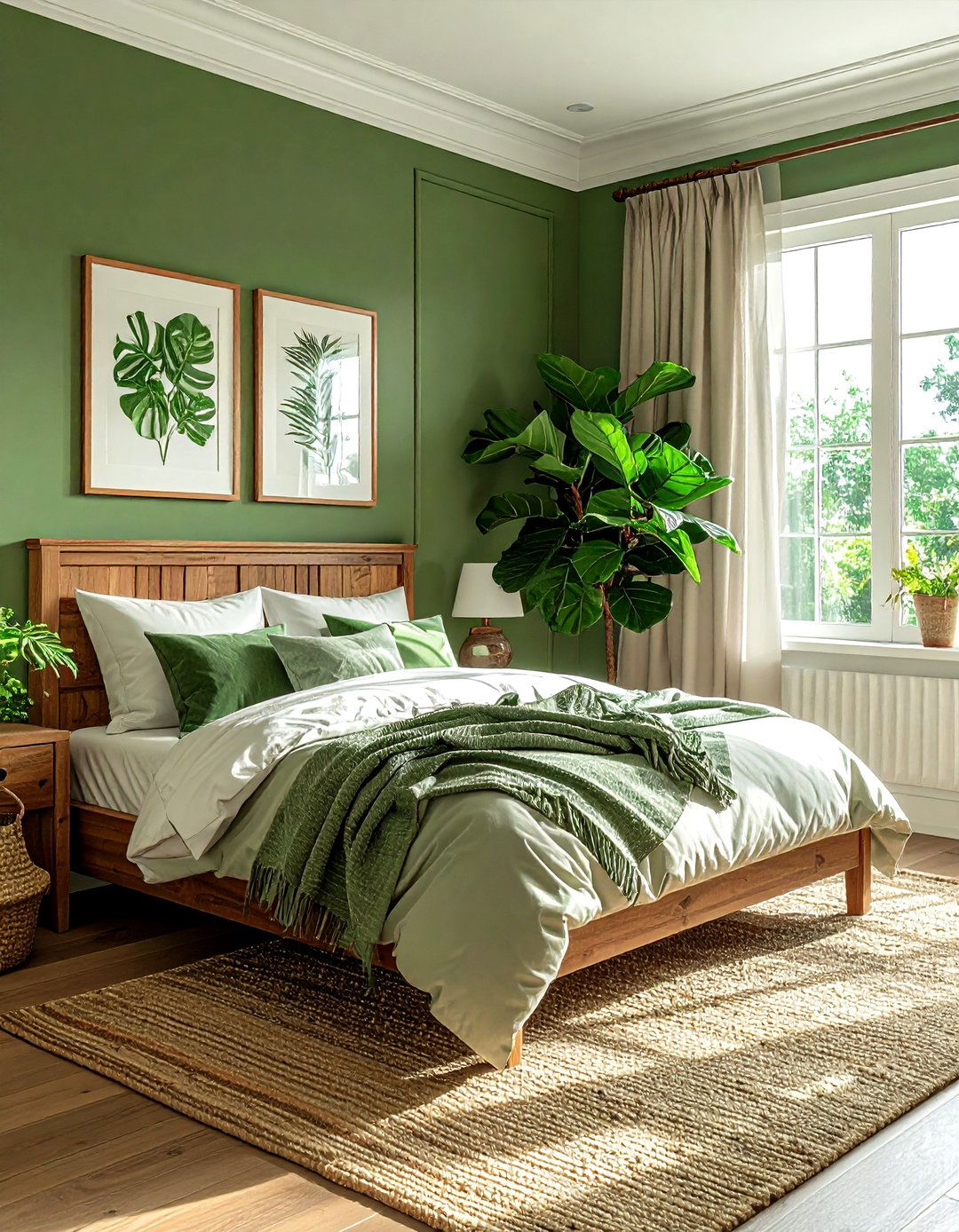 Green botanical bedroom - 30 traditional green bedroom ideas