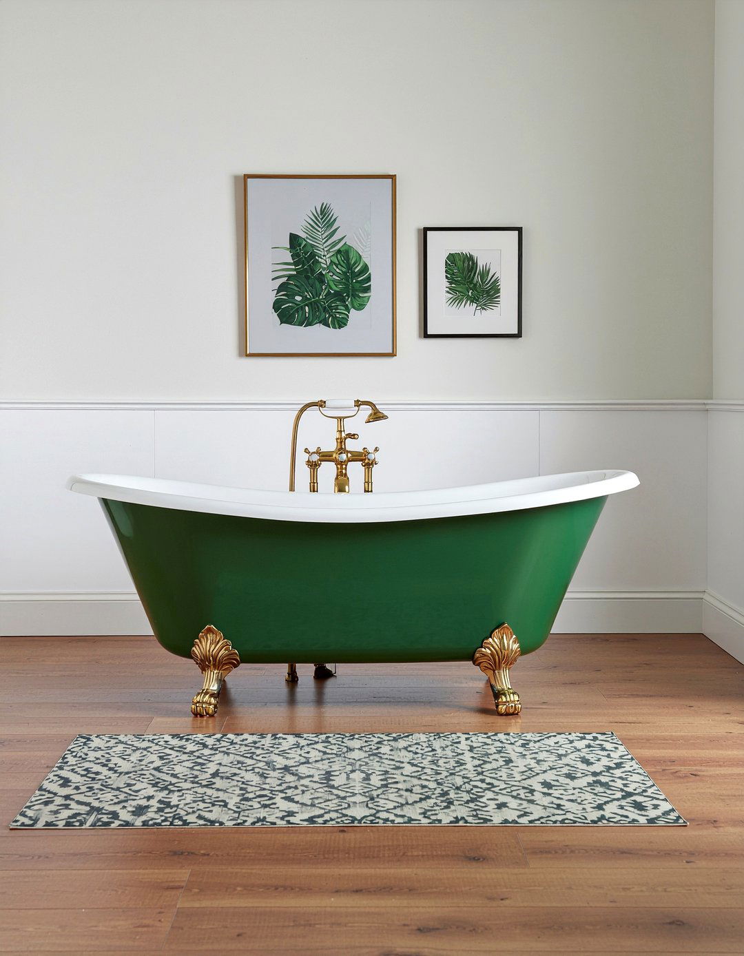 Green clawfoot tub - 30 forest green bathroom ideas