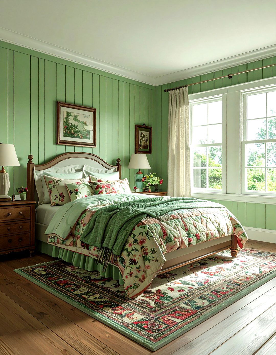 Green cottage bedroom - 30 traditional green bedroom ideas
