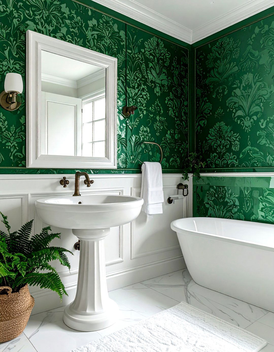Green damask wallpaper - 30 damask wallpaper ideas