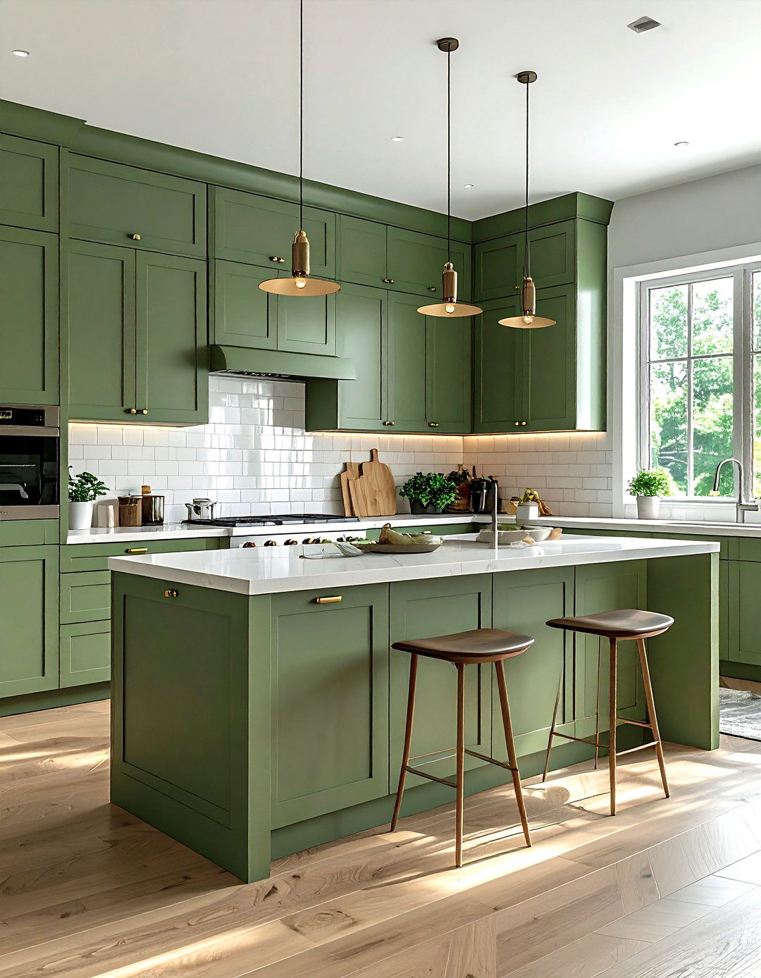 Green kitchen cabinet - 30 stunning kitchen ideas