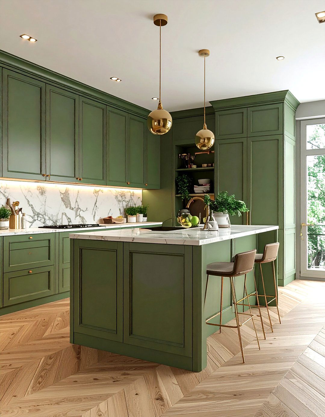 Green kitchen cabinet colors - 30 dream kitchen ideas