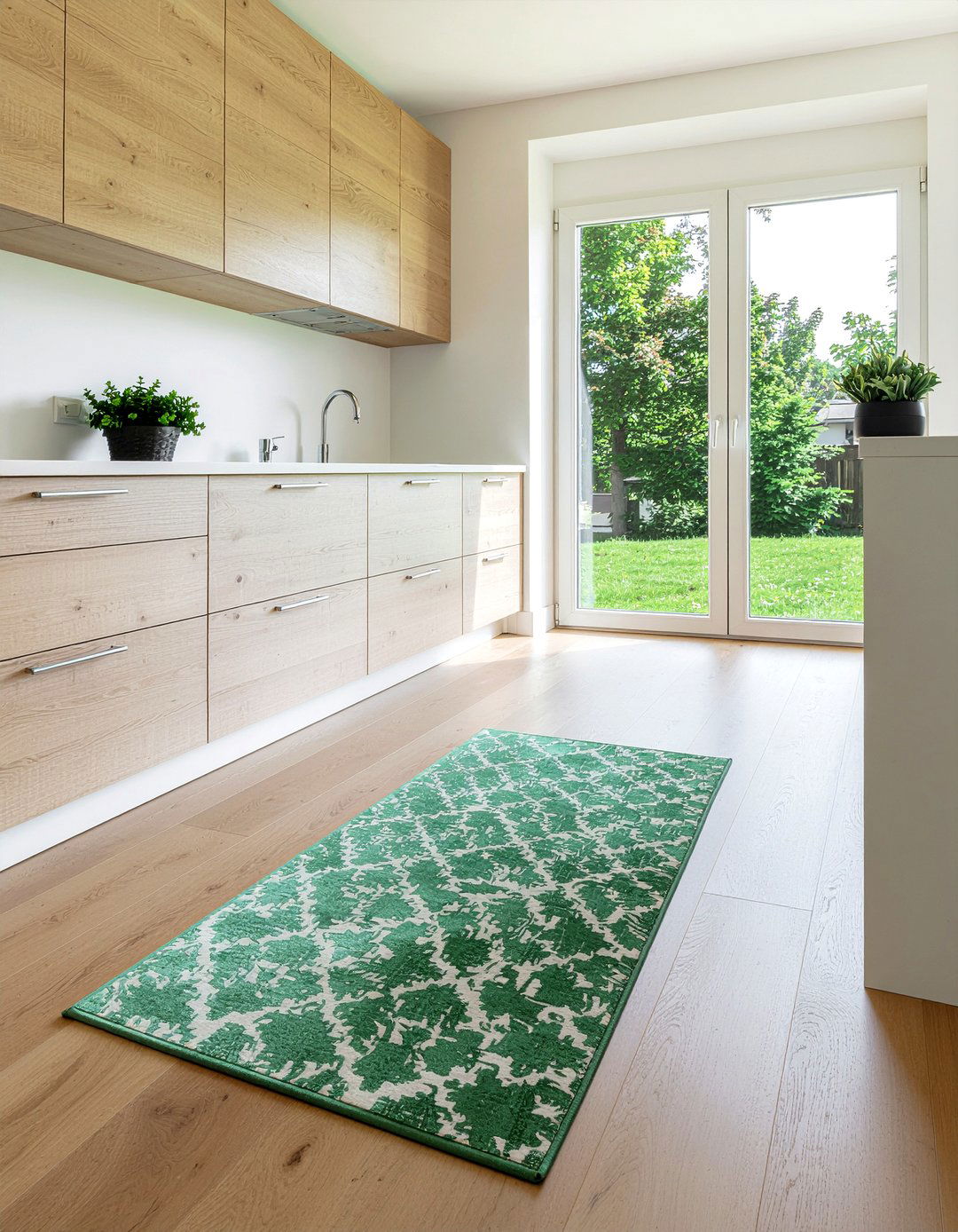 Green kitchen rug - 30 kitchen rug ideas