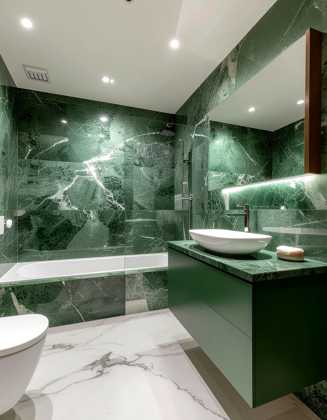 Green marble bathroom - 30 cool green bathroom ideas