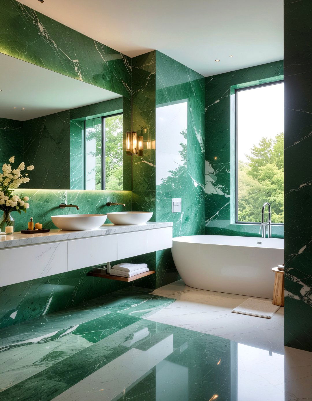 Green marble bathroom - 30 forest green bathroom ideas