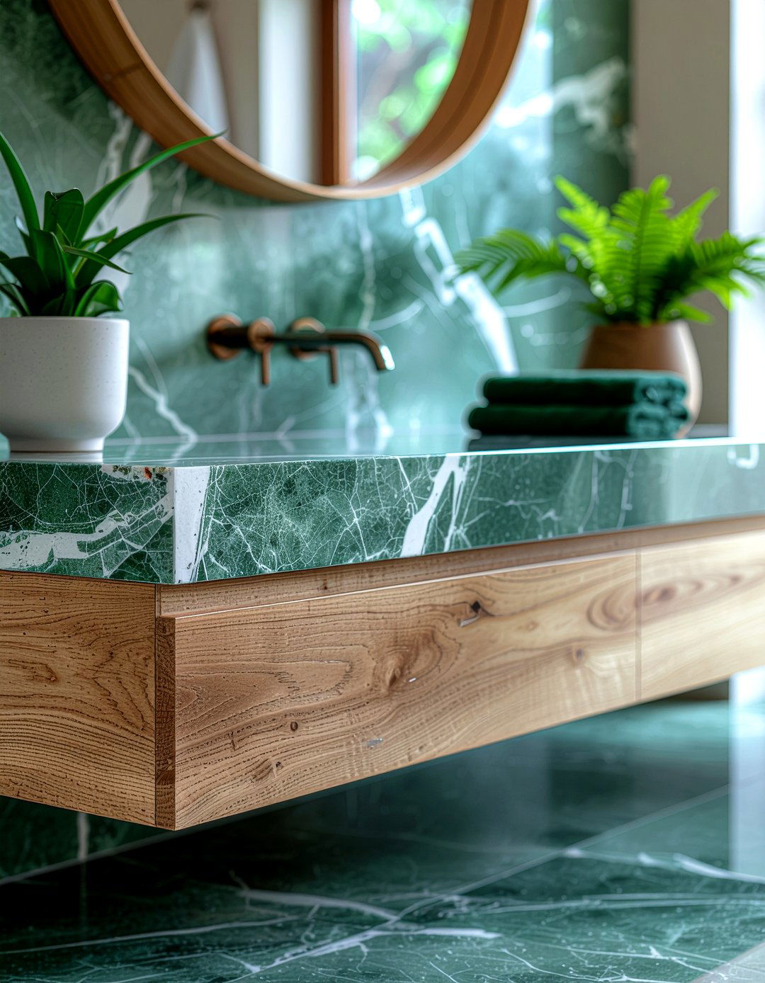 Green marble bathroom countertop - 30 marble countertop bathroom ideas