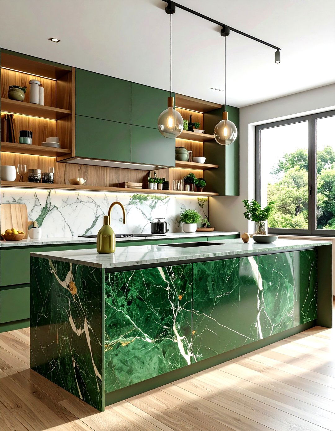 Green marble kitchen backsplash - 30 marble backsplash kitchen ideas