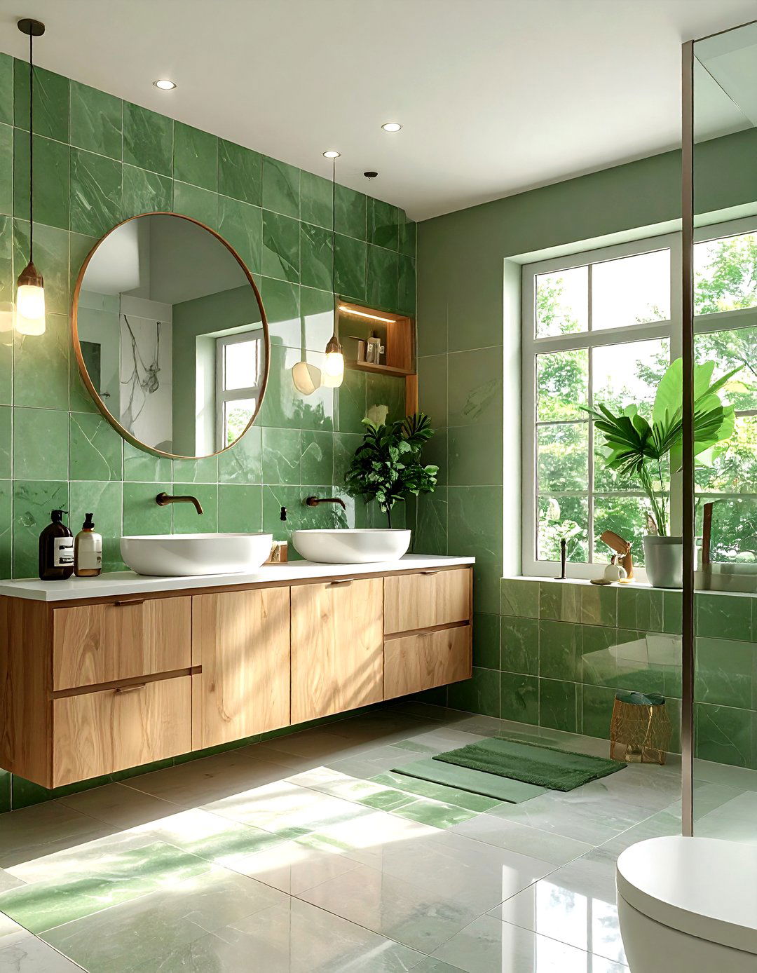 Green porcelain tile bathroom - 30 porcelain tile bathroom ideas