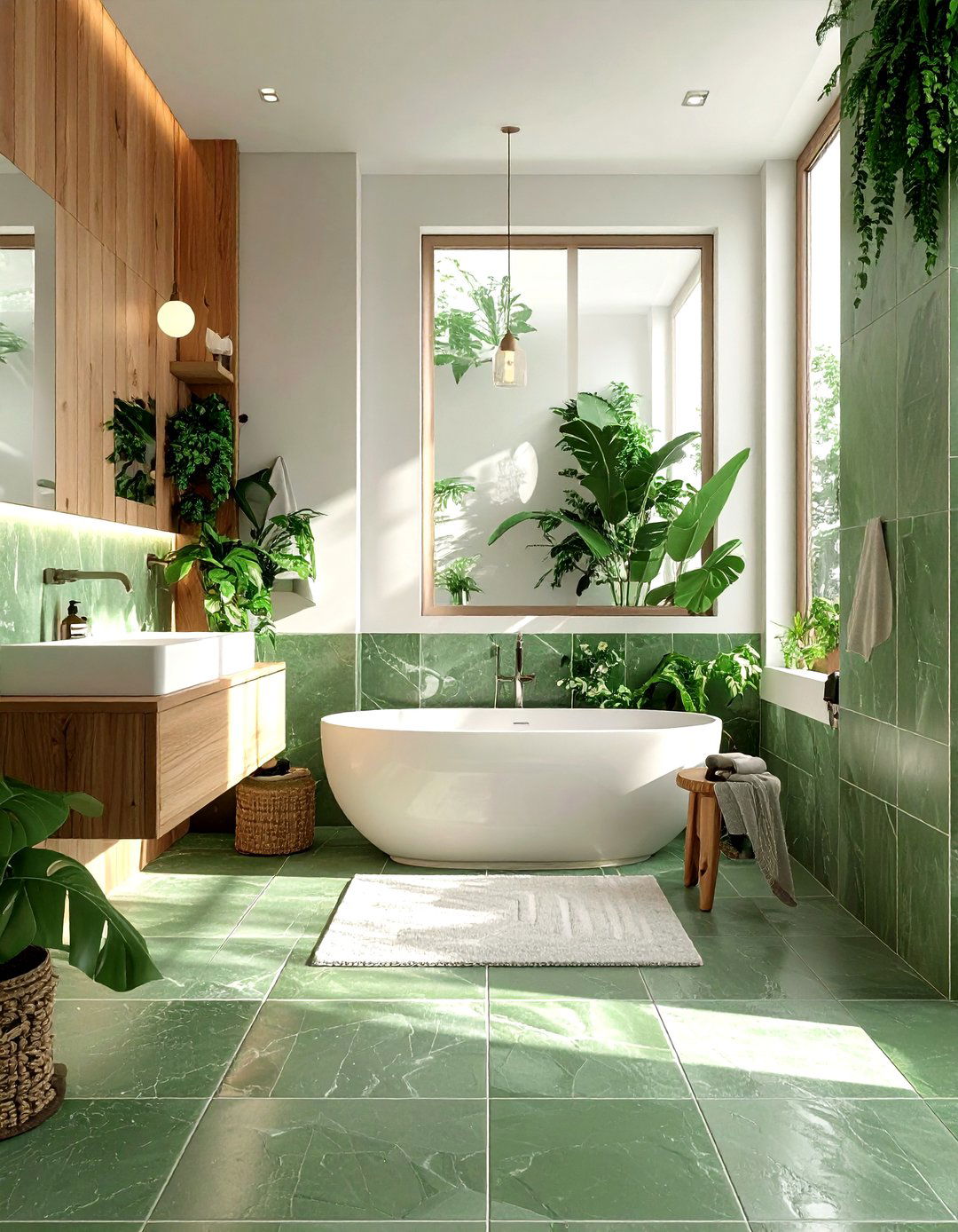 Green slate bathroom - 30 slate bathroom ideas