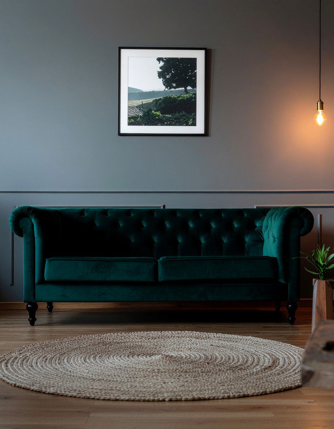 Green velvet settee - 30 living room settee ideas