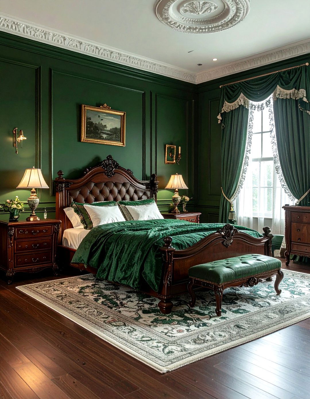 Green victorian bedroom - 30 traditional green bedroom ideas