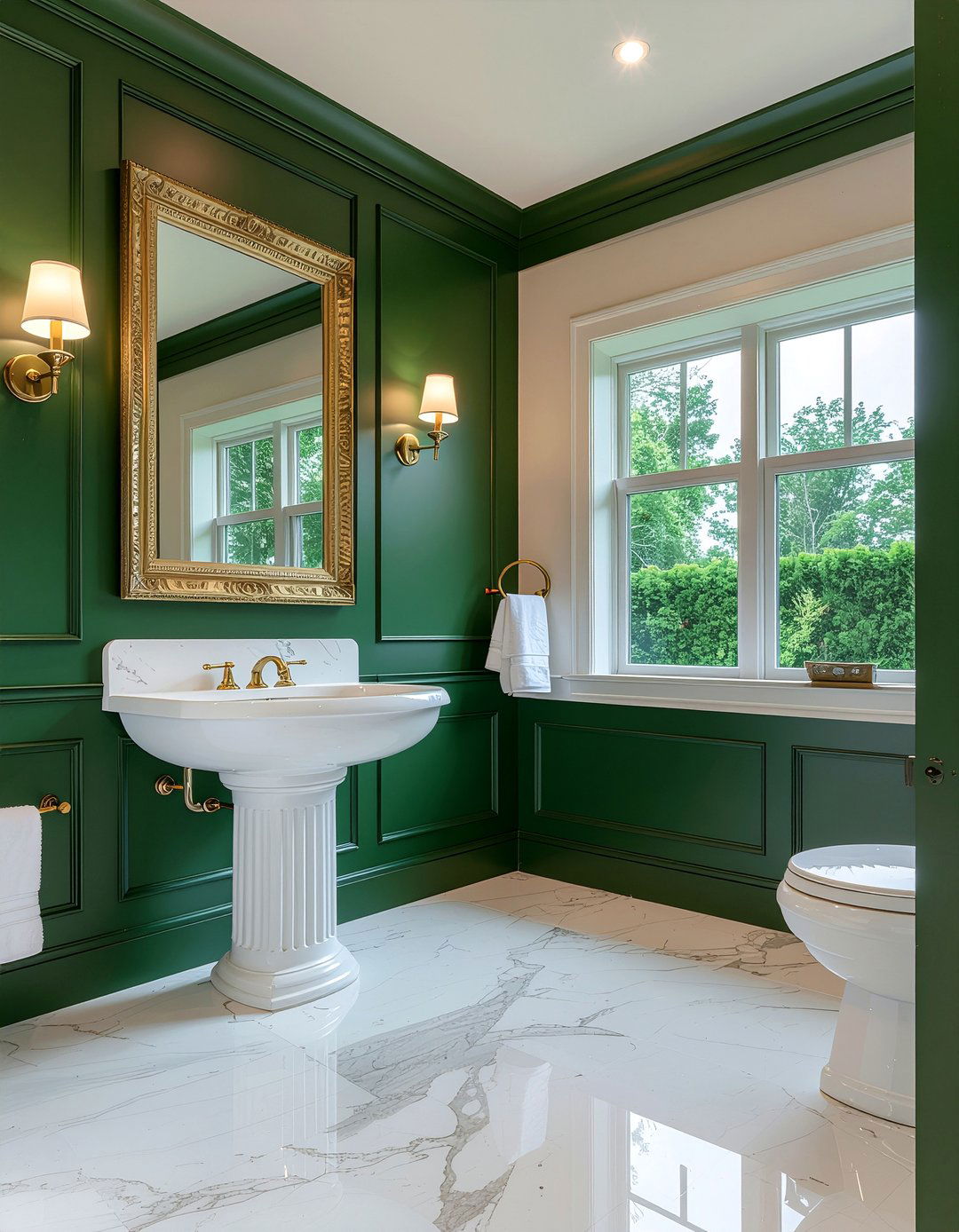 Green wainscoting bathroom - 30 cool green bathroom ideas