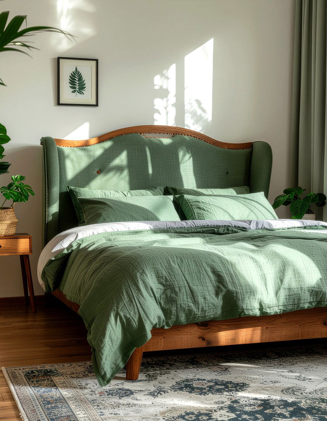 Green wingback headboard - 30 bedroom wingback headboards