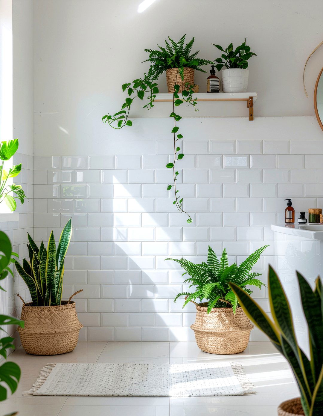 Greenery and plants - 30 bathroom makeover ideas