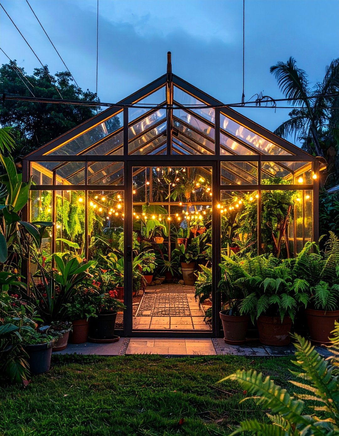 Greenhouse Interior Light - 30 string light ideas