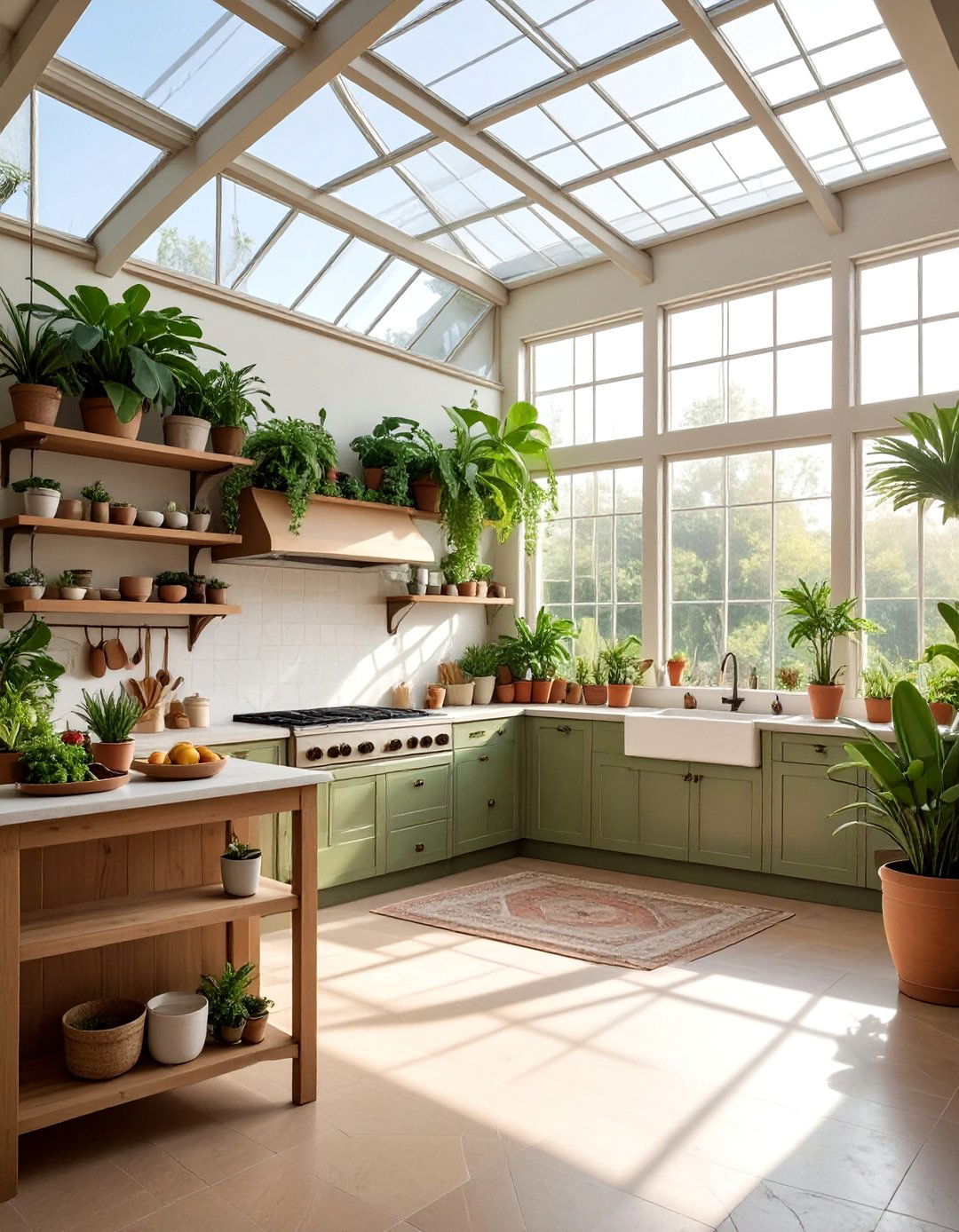 Greenhouse boho kitchen - 30 boho kitchen ideas
