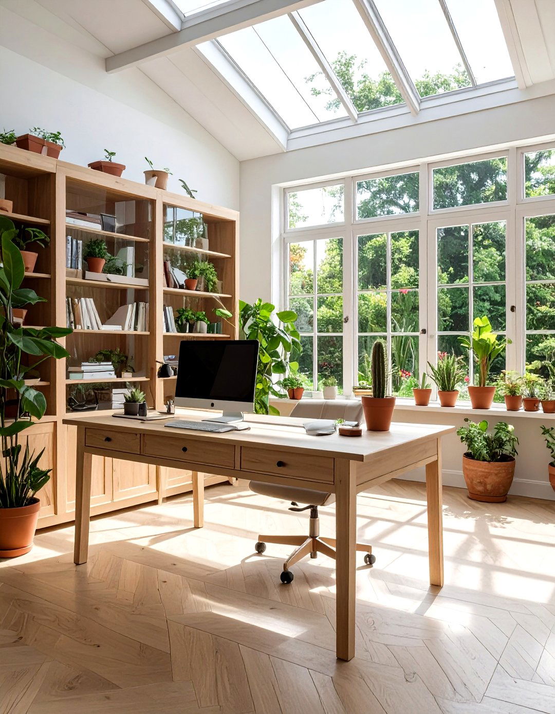 Greenhouse inspired home office - 30 garden-inspired decor ideas