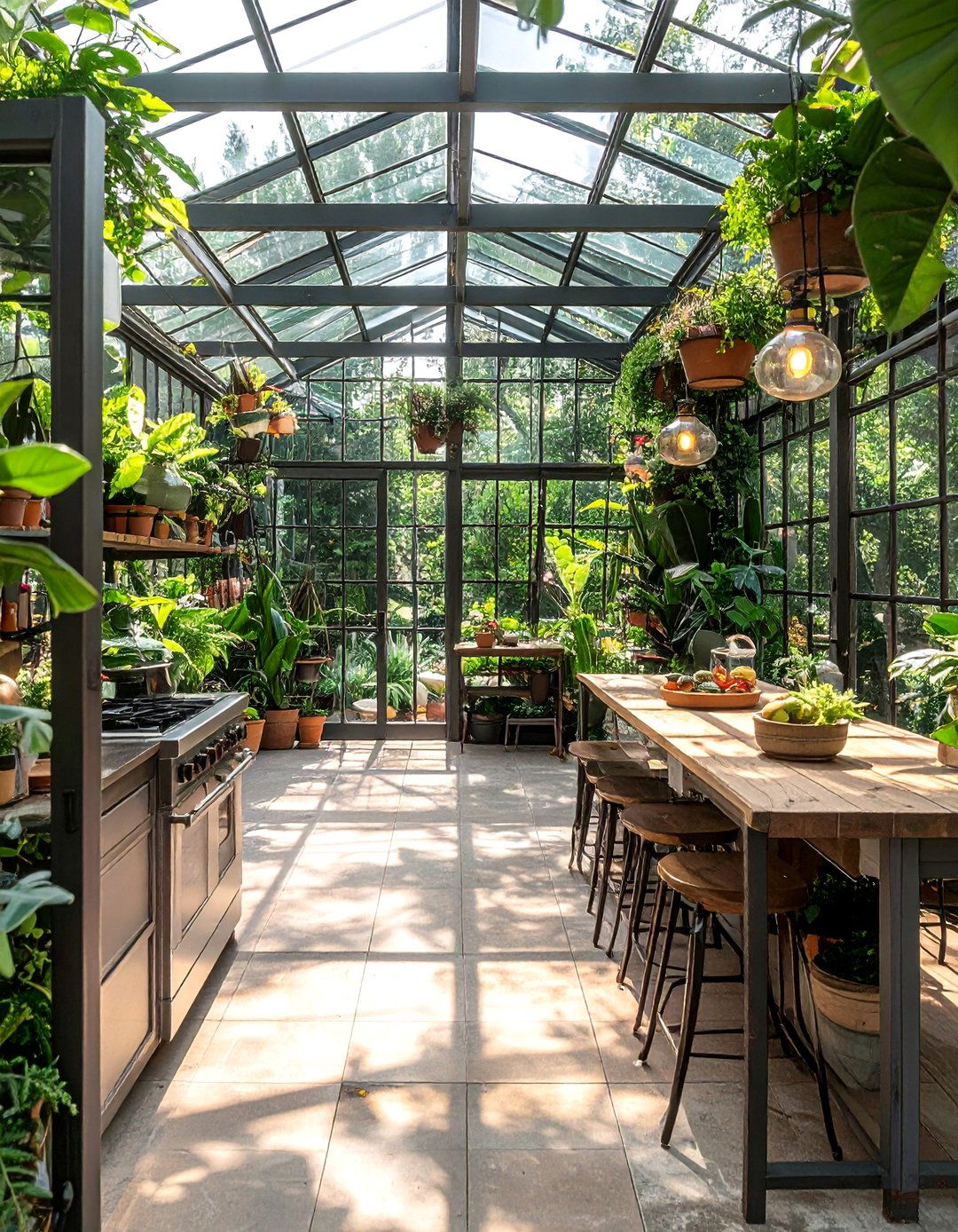 Greenhouse style kitchen - 30 summer kitchen ideas