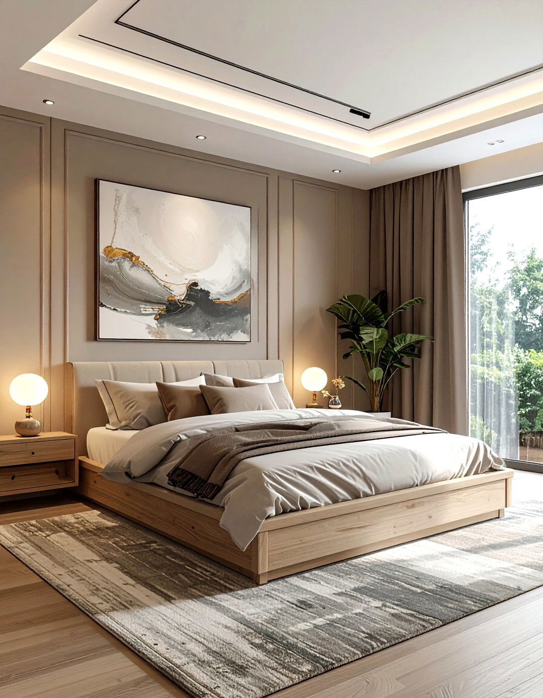 Greige Accent Wall - 30 greige decor ideas