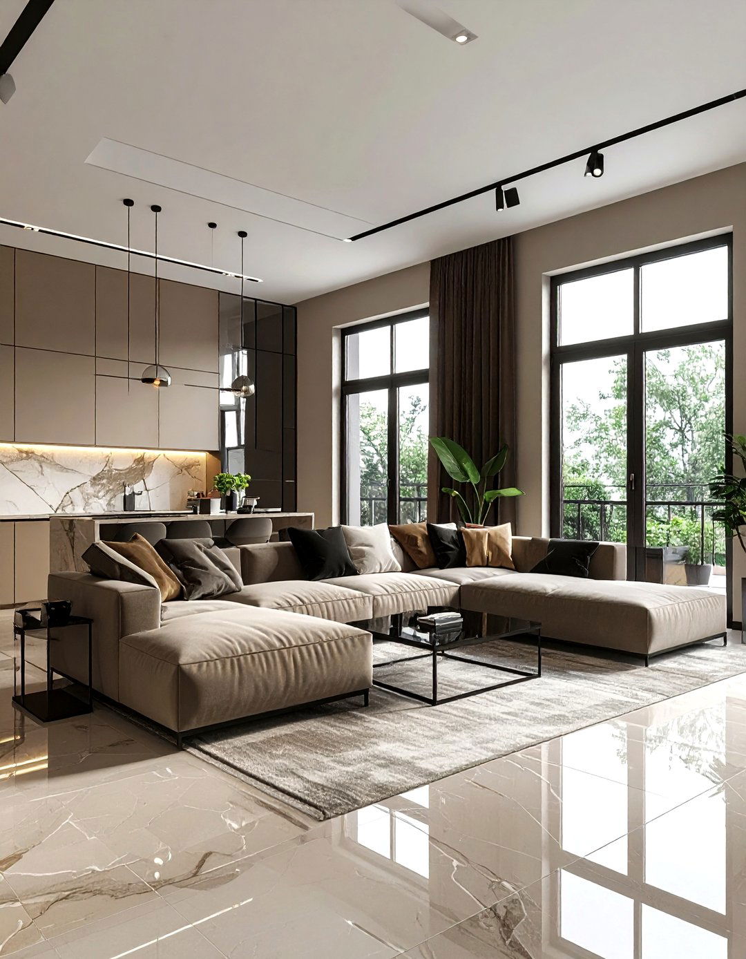 Greige And Black Modern Home - 30 neutral color scheme ideas