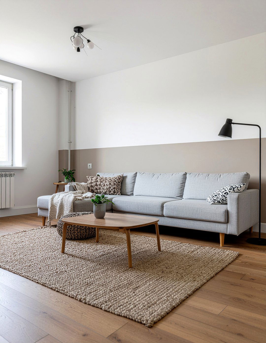 Greige And White Living Room Wall - 30 living room two tone walls