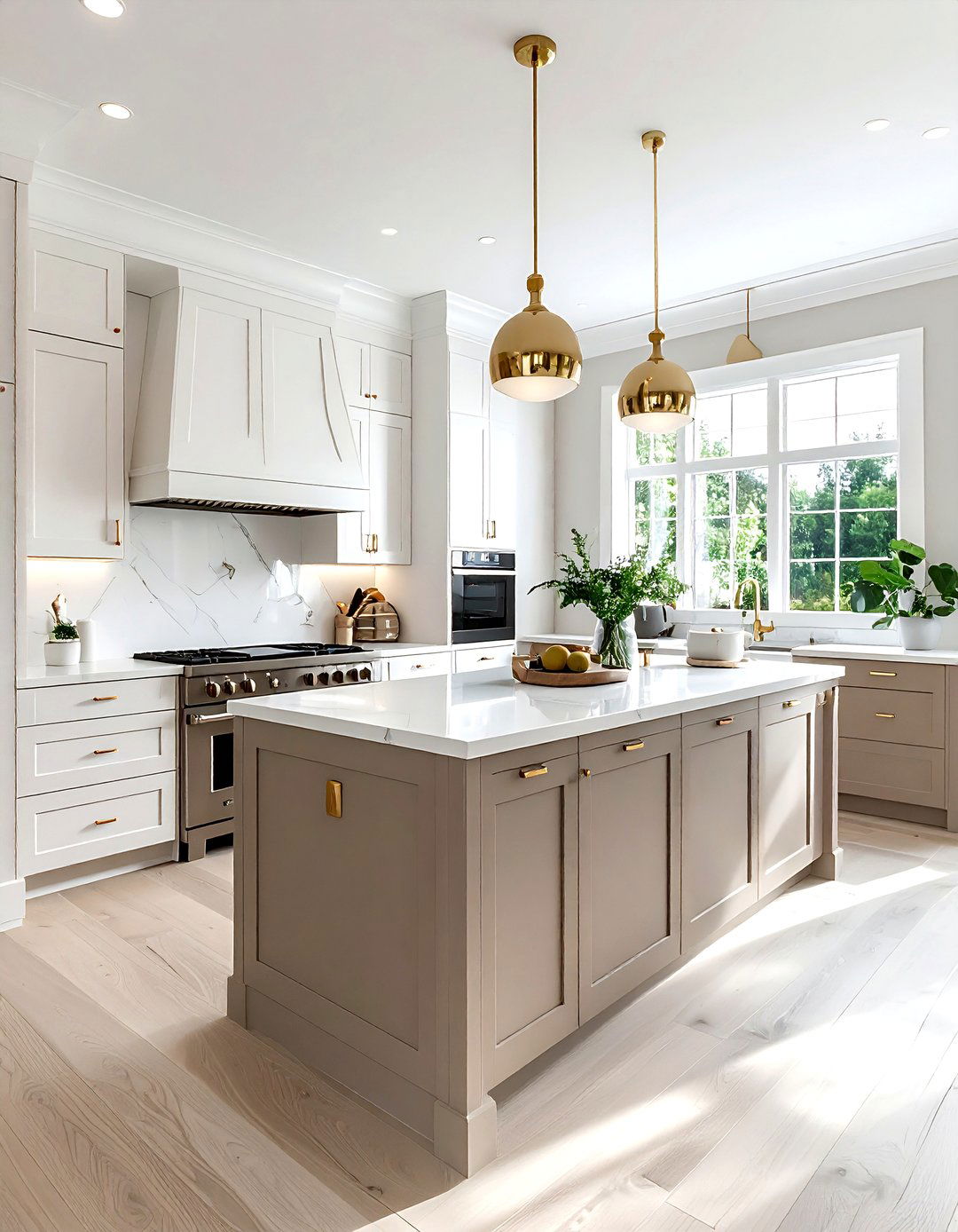 Greige And White Neutral Kitchen - 30 two-tone kitchen ideas