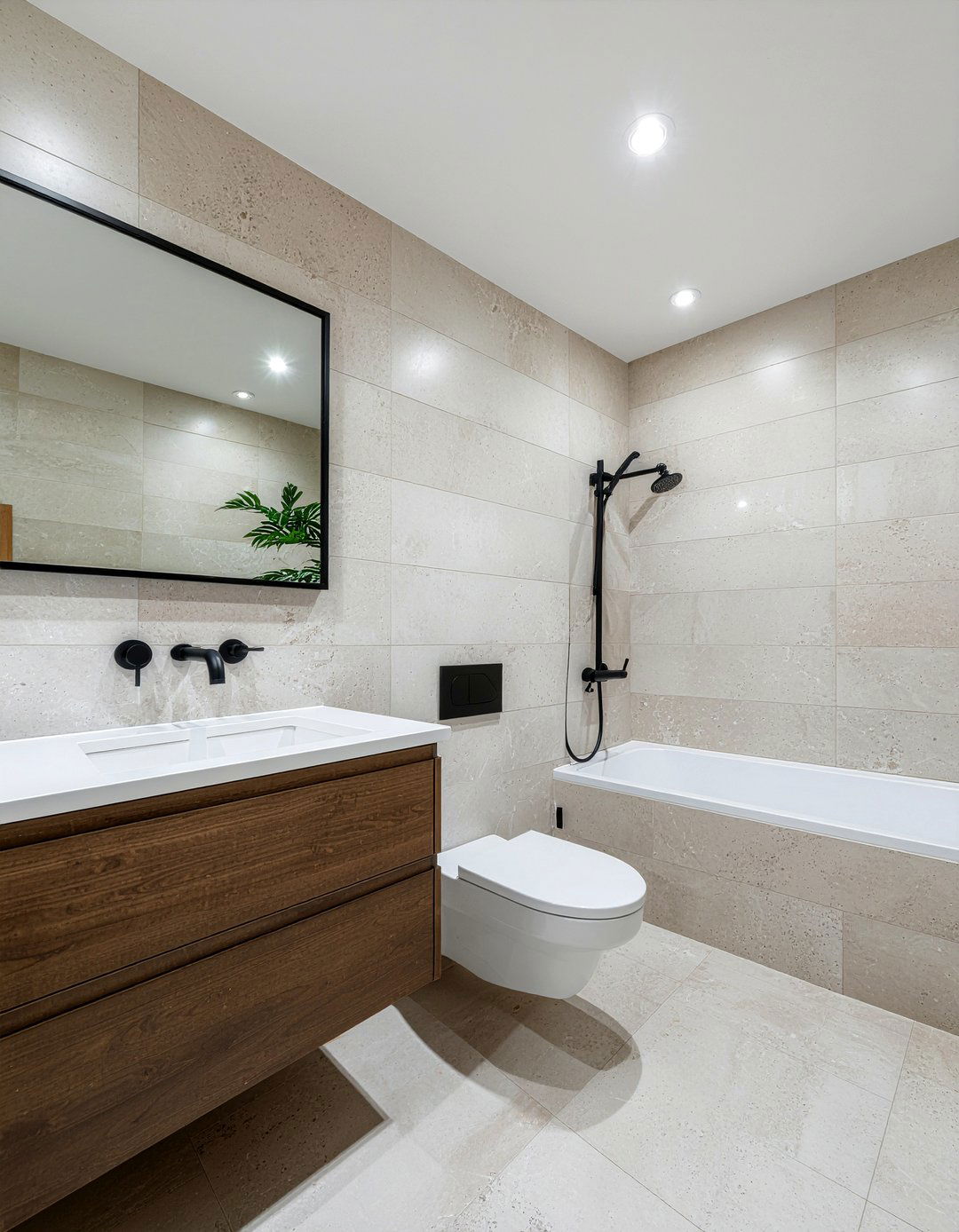 Greige Bathroom Tile - 30 large format tile bathroom ideas