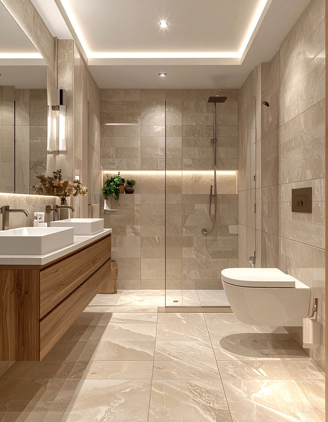 Greige Bathroom Tile - 30 neutral bathroom ideas