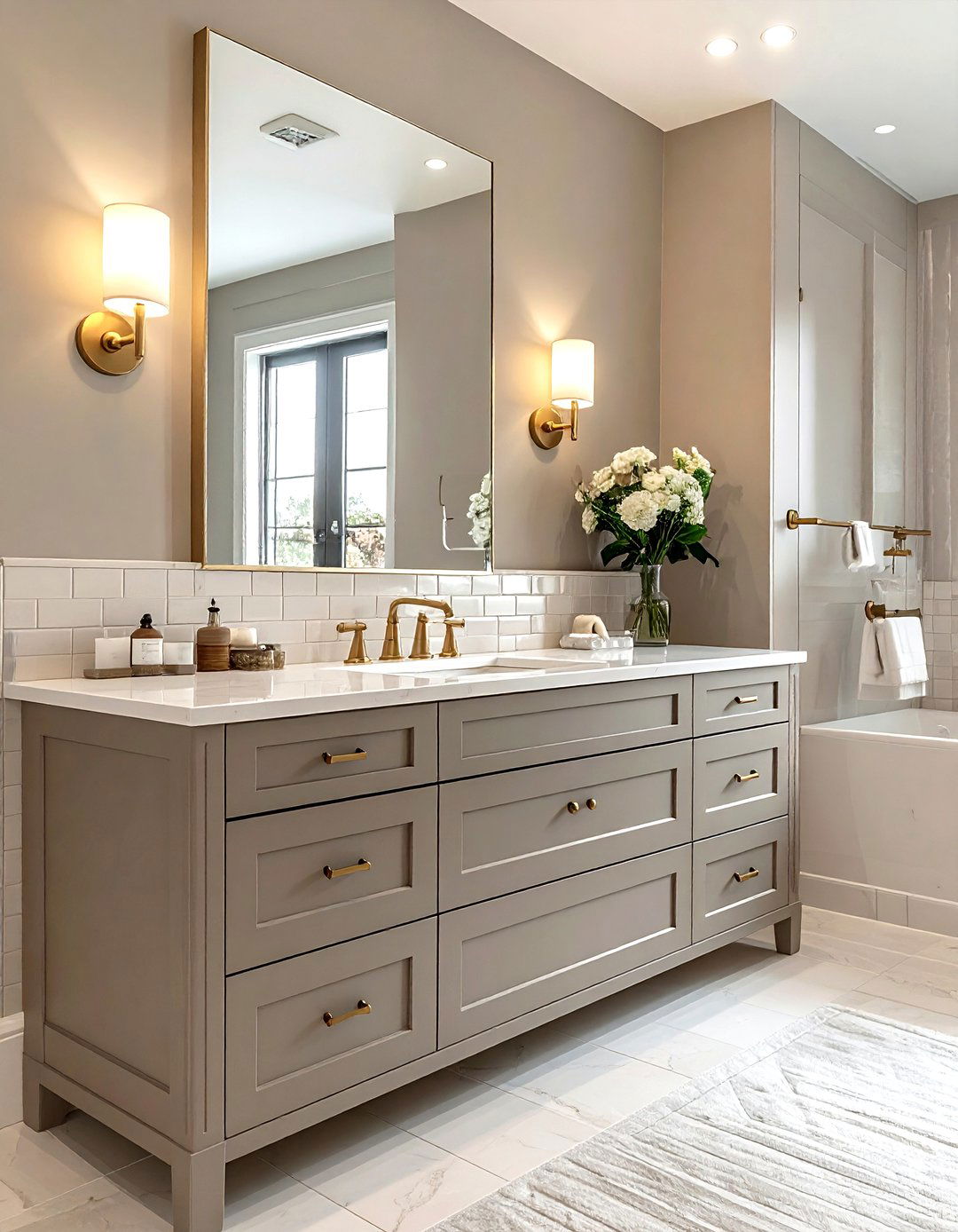 Greige Bathroom Vanity - 30 gray bathroom furniture ideas