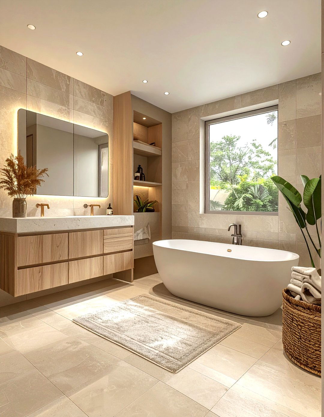 Greige Bathroom With Warm Tones - 30 grey bathroom design ideas