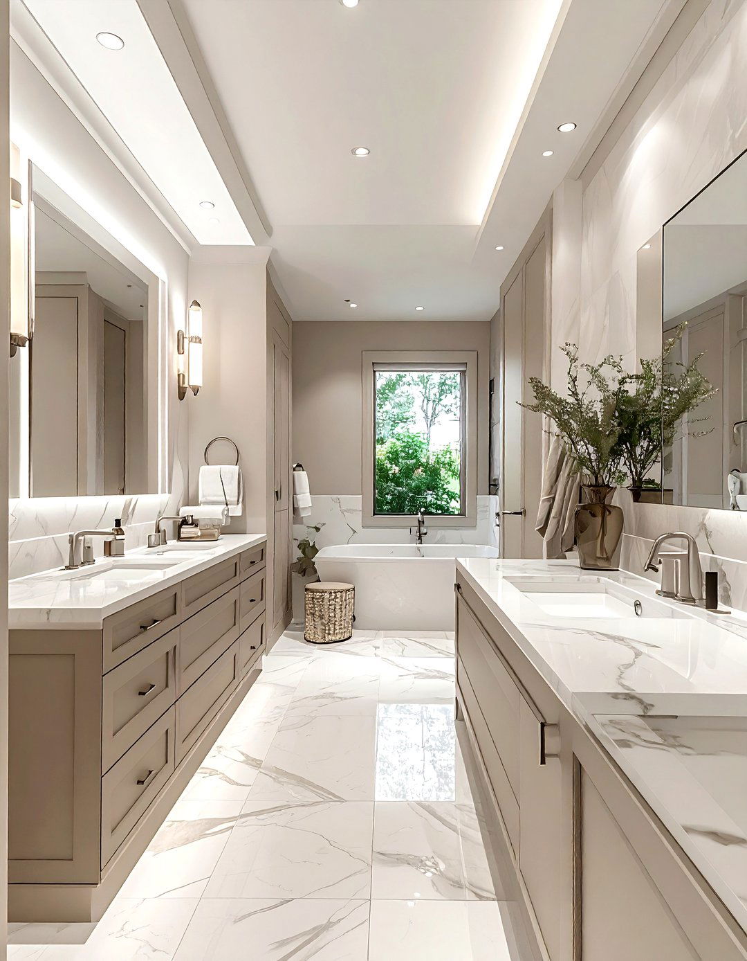 Greige Bathroom - 30 bathroom accent color ideas