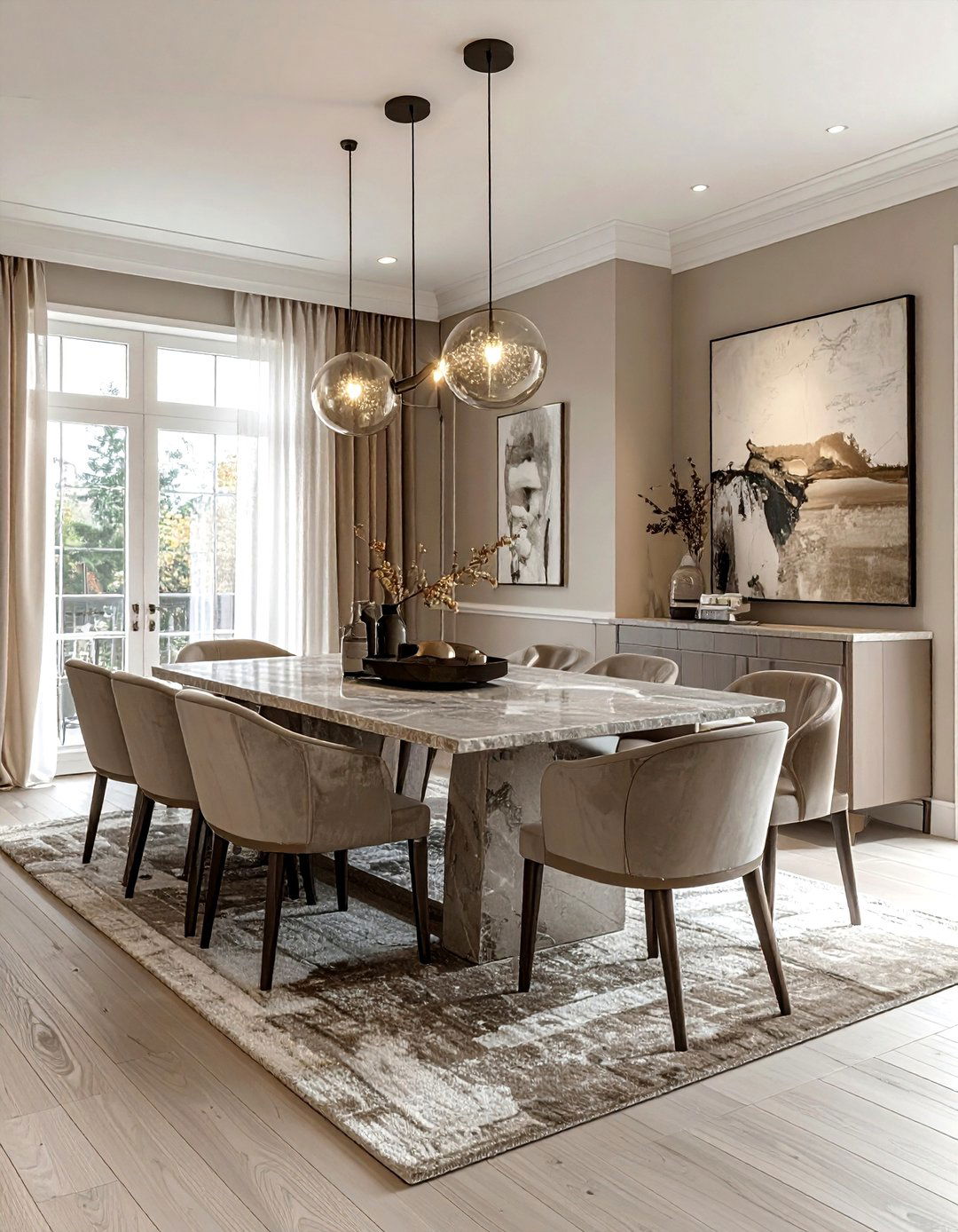 Greige Dining Room - 30 dining room paint color ideas