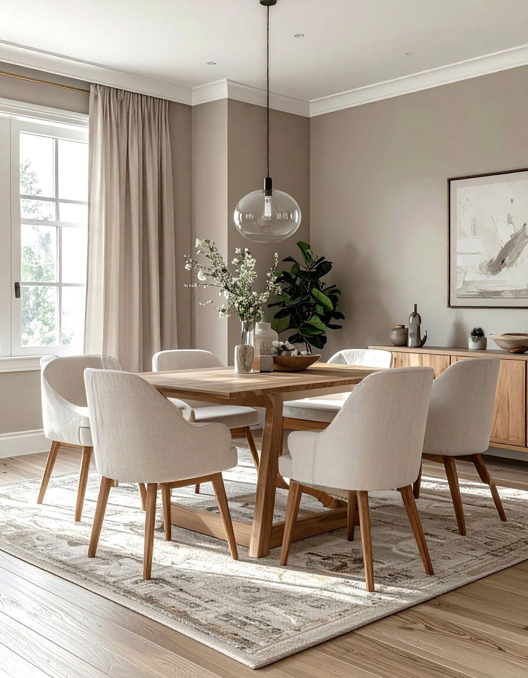 Greige Dining Room - 30 gray dining room decor ideas