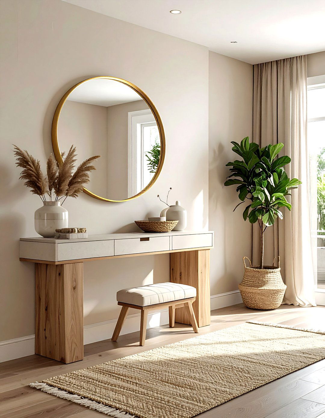 Greige Entryway - 30 greige decor ideas