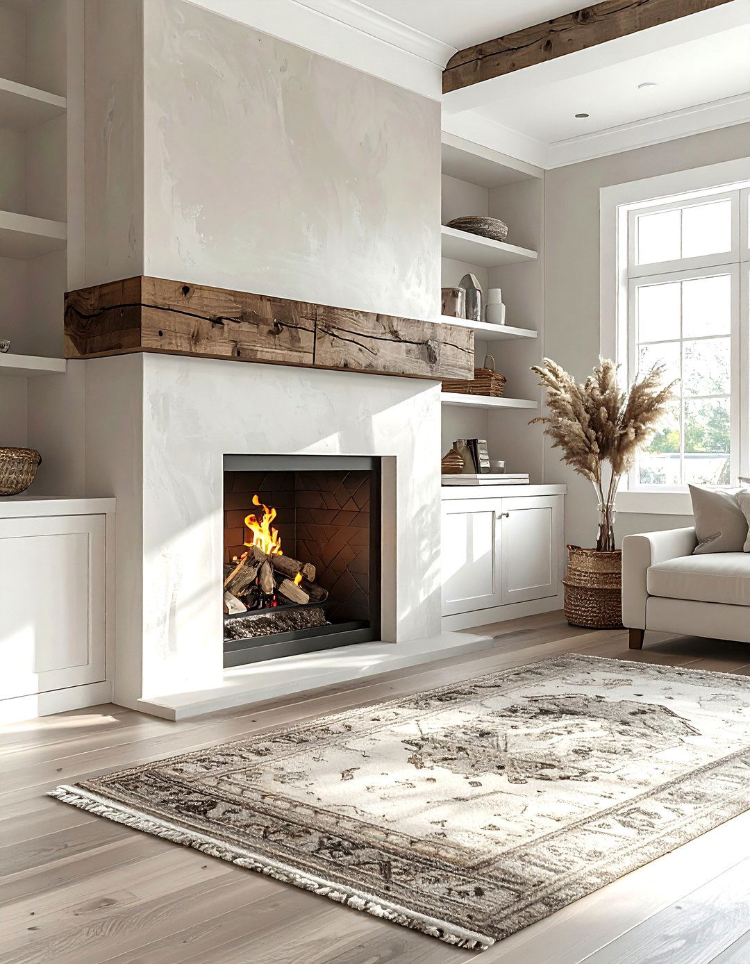 Greige Fireplace - 30 greige decor ideas