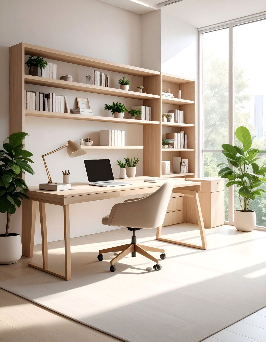 Greige Home Office - 30 greige decor ideas