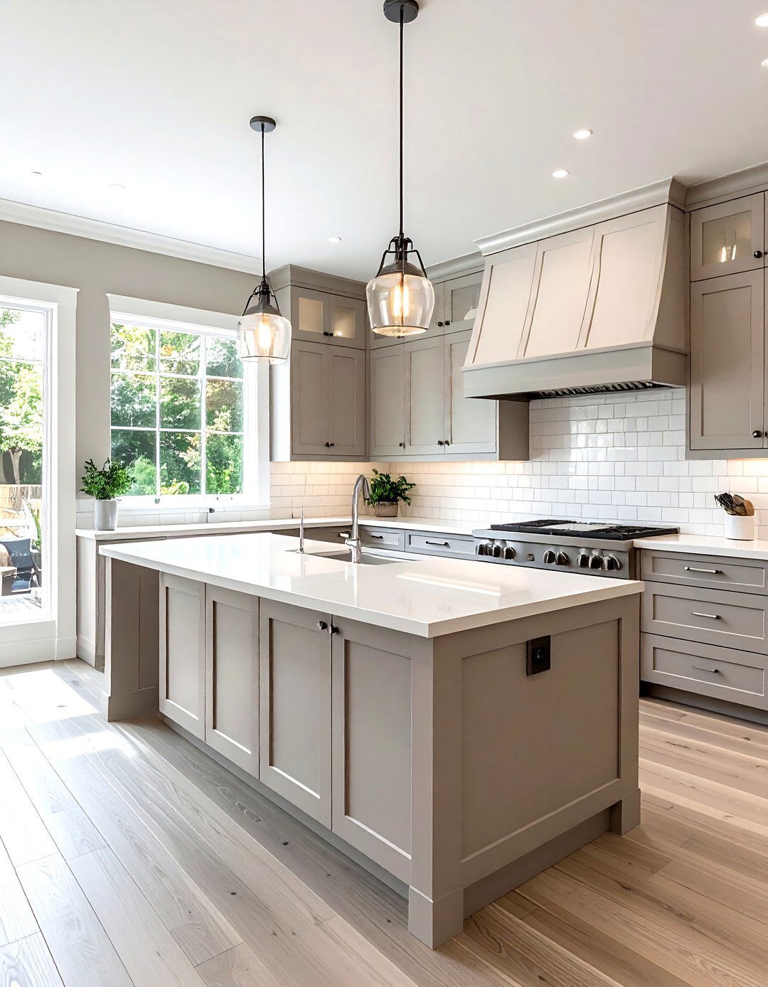 Greige Kitchen Cabinets White Countertops - 30 taupe and white kitchen ideas