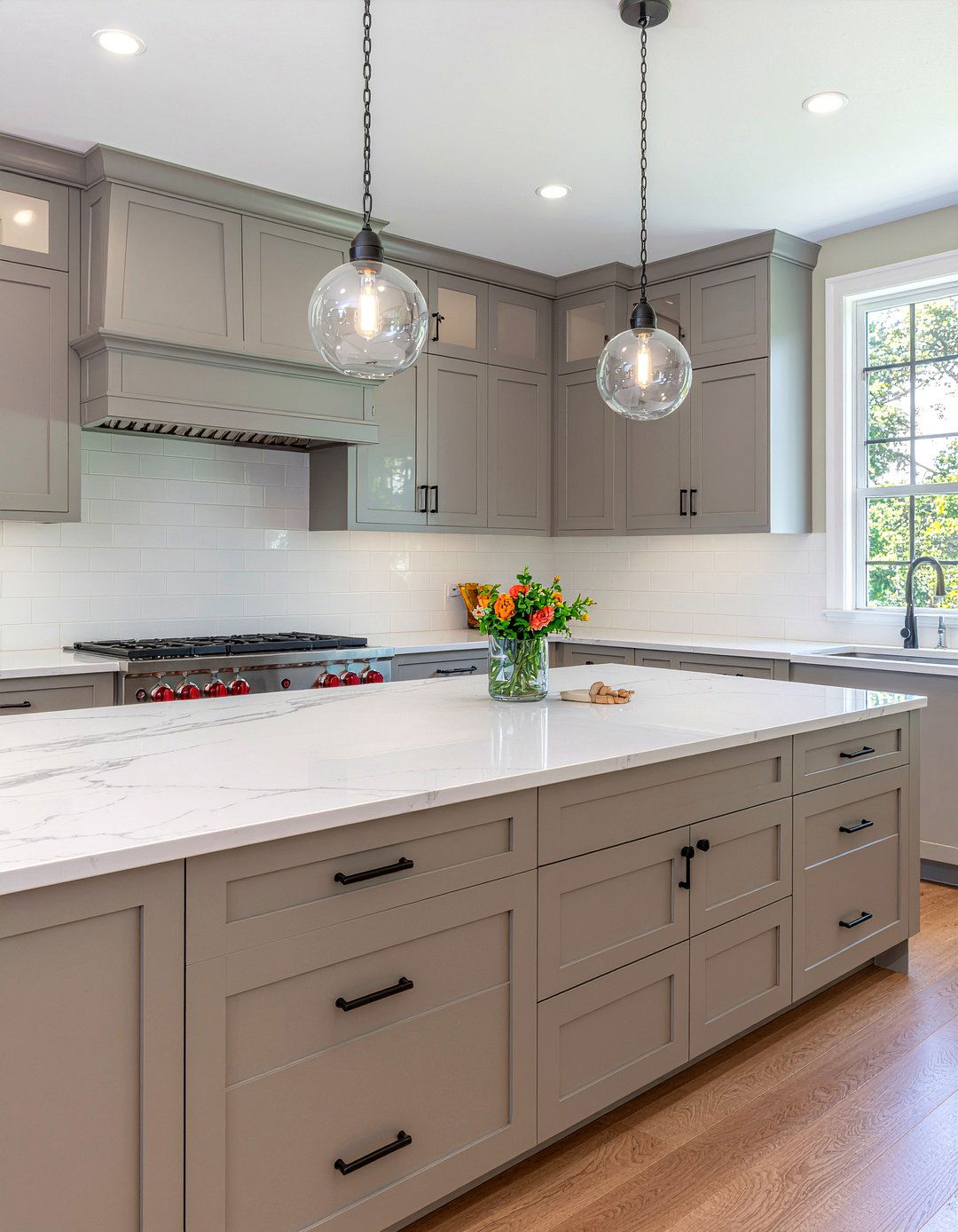 Greige Kitchen Cabinets White Countertops - 30 gray kitchen cabinet ideas