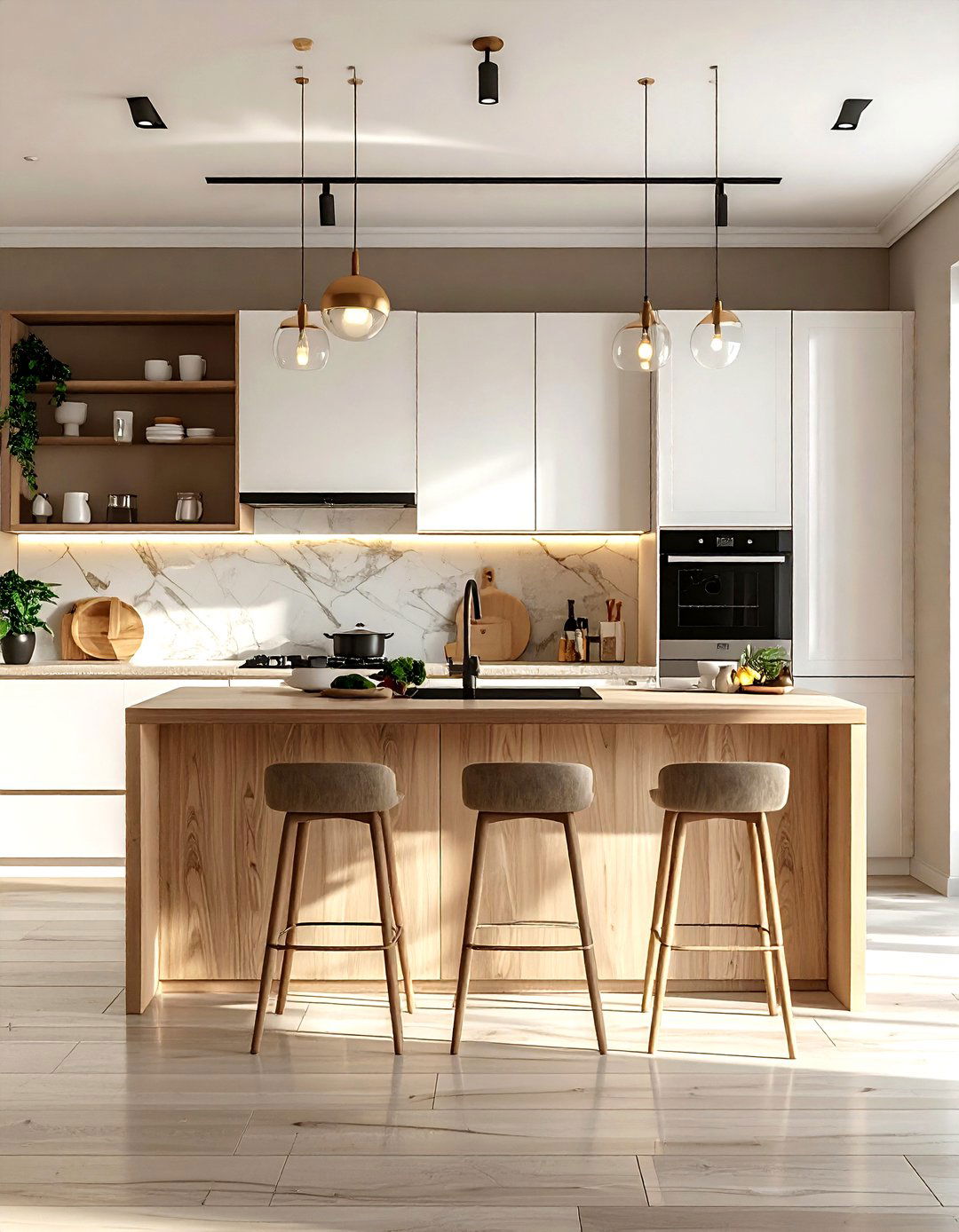 Greige Kitchen Walls - 30 kitchen accent color ideas