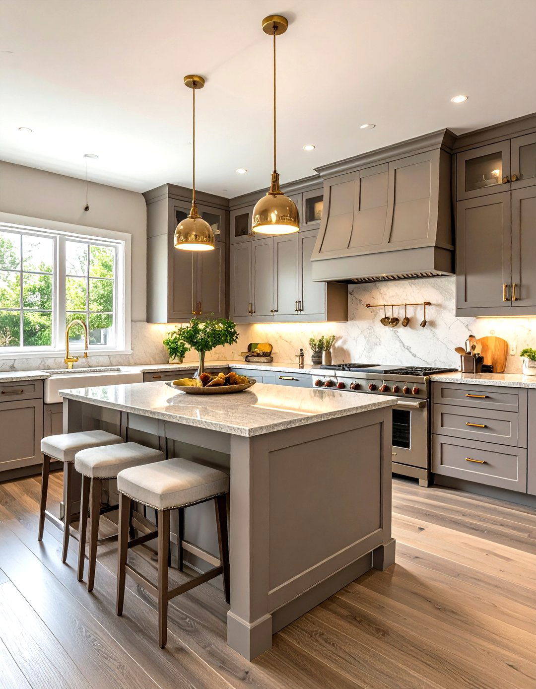 Greige Kitchen With Warm Tones - 30 gray kitchen design ideas
