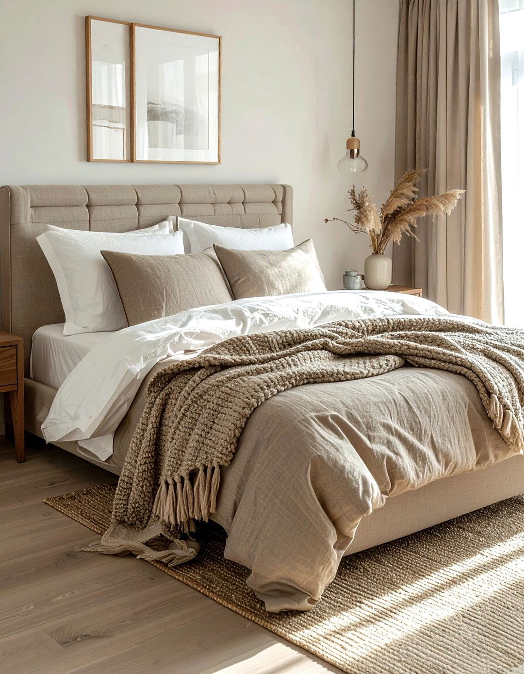 Greige Linen Bedding - 30 greige decor ideas