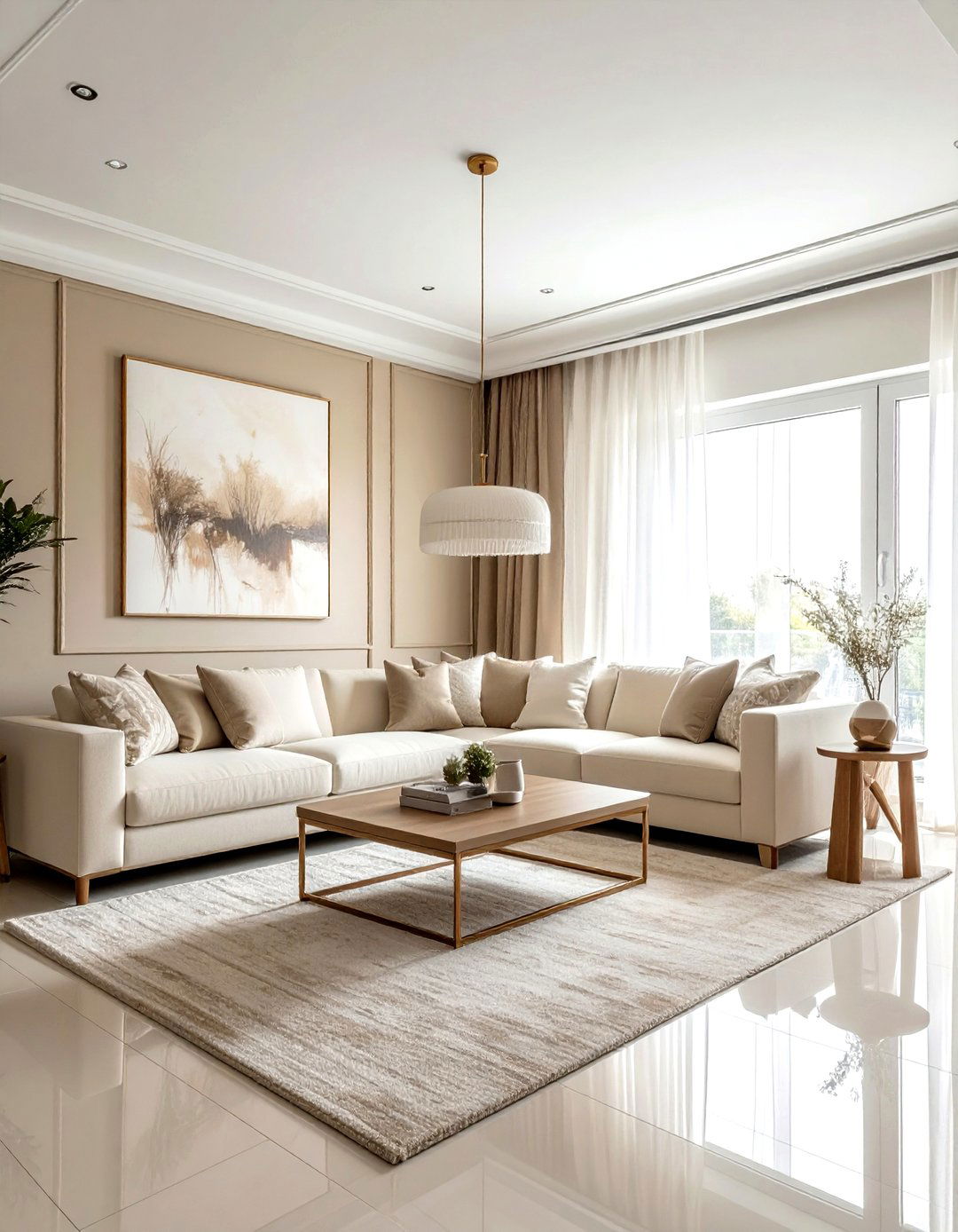 Greige Living Room - 30 living room accent color ideas