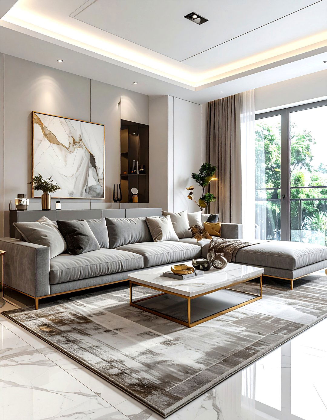 Greige Living Room - 30 living room paint color ideas