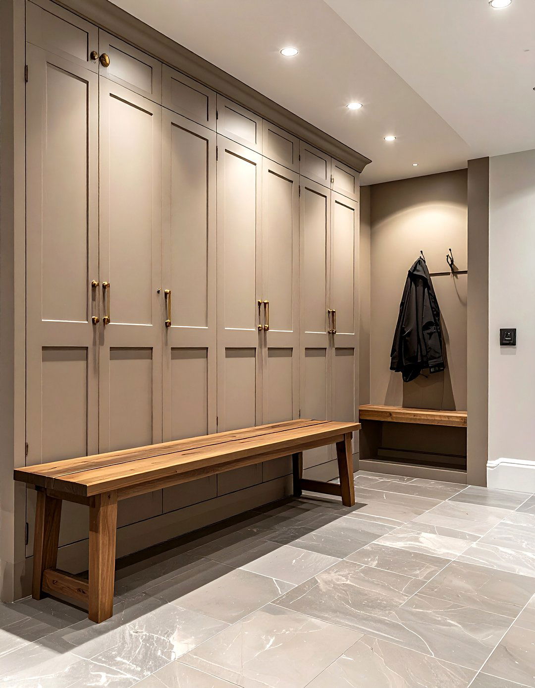 Greige Mudroom - 30 greige decor ideas