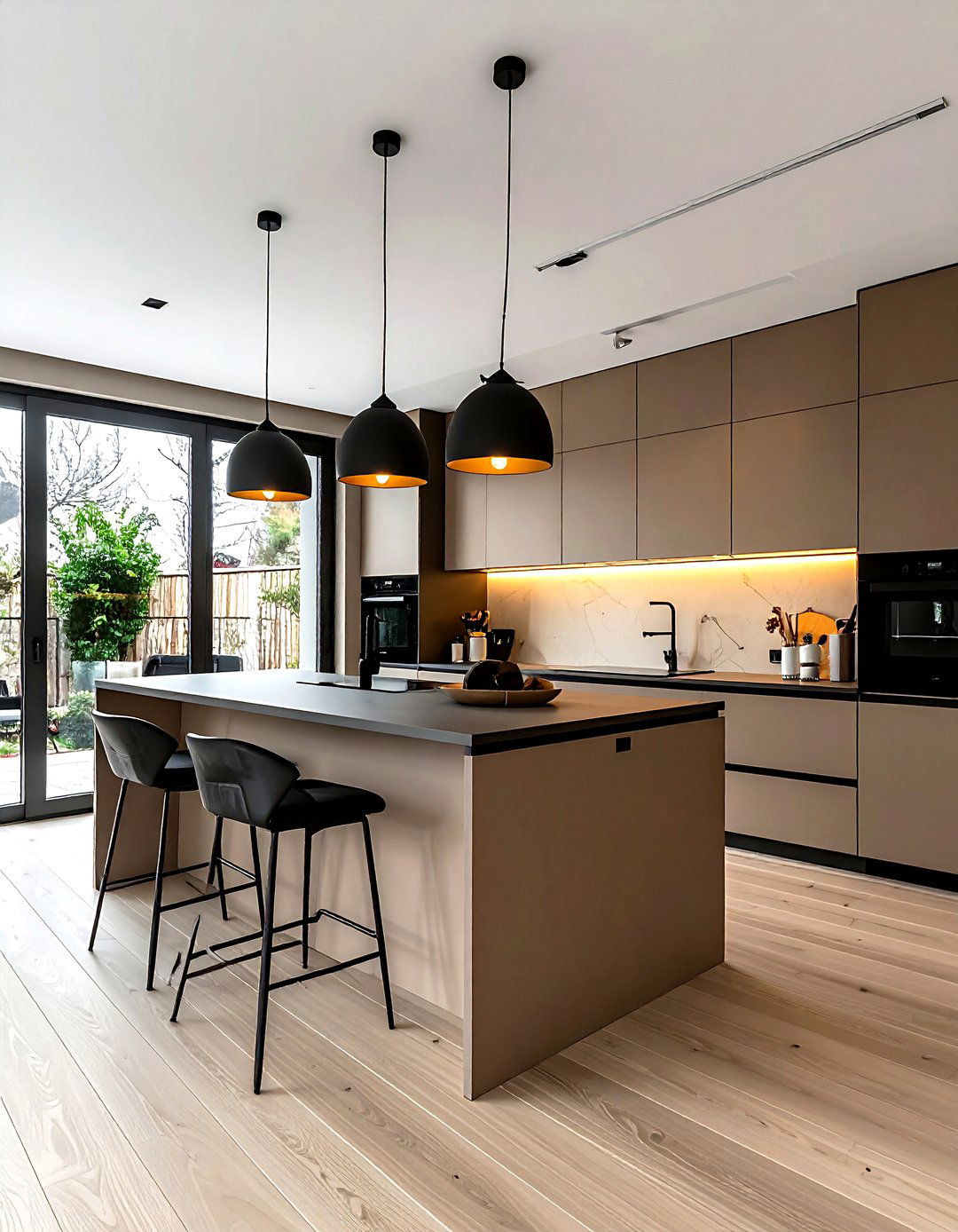 Greige Soft Black Modern Kitchen - 30 cool color scheme ideas