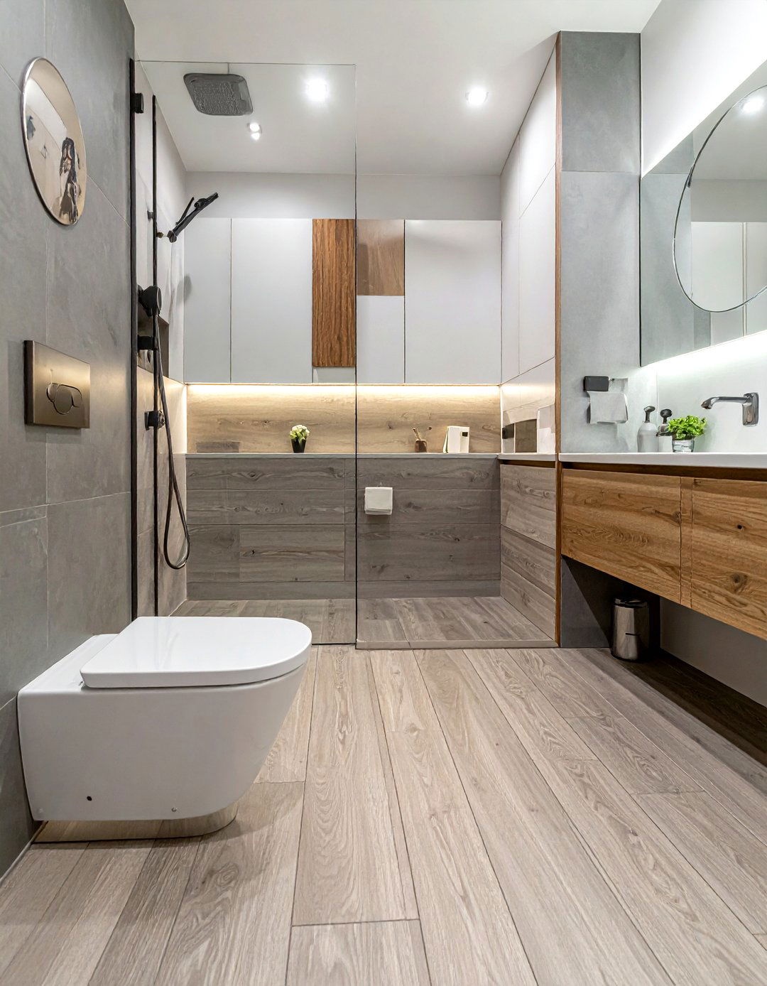 Greige Vinyl - 30 bathroom vinyl flooring ideas